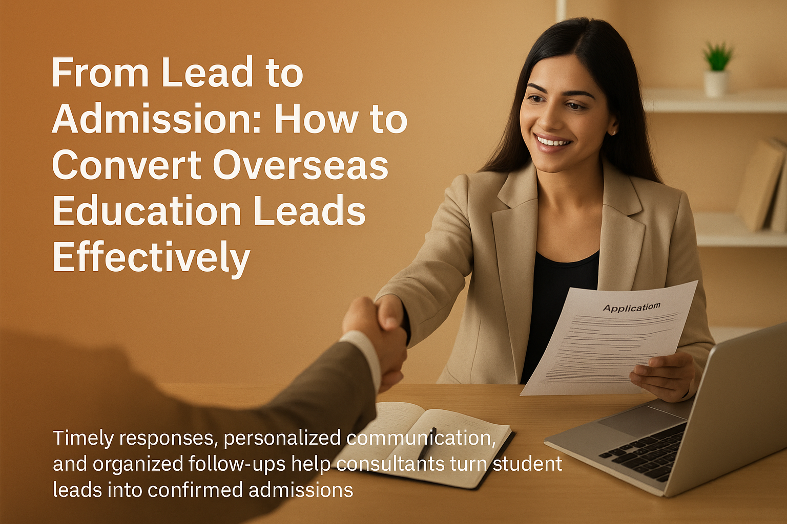 Education consultant converting filtered student leads into successful overseas admissions